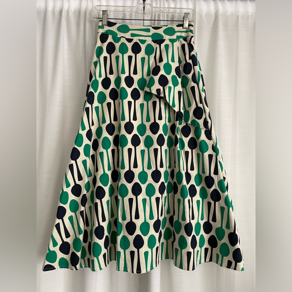 Eva Franco Anthropologie Spoon Print Skirt